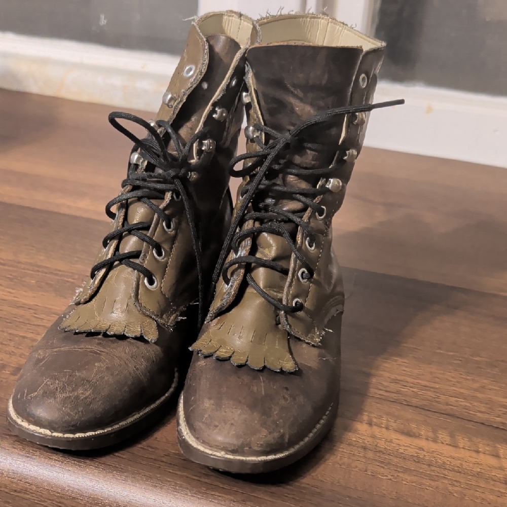 Laredo 1.5 M Youth Brown Lace-Up Western Roper Boots